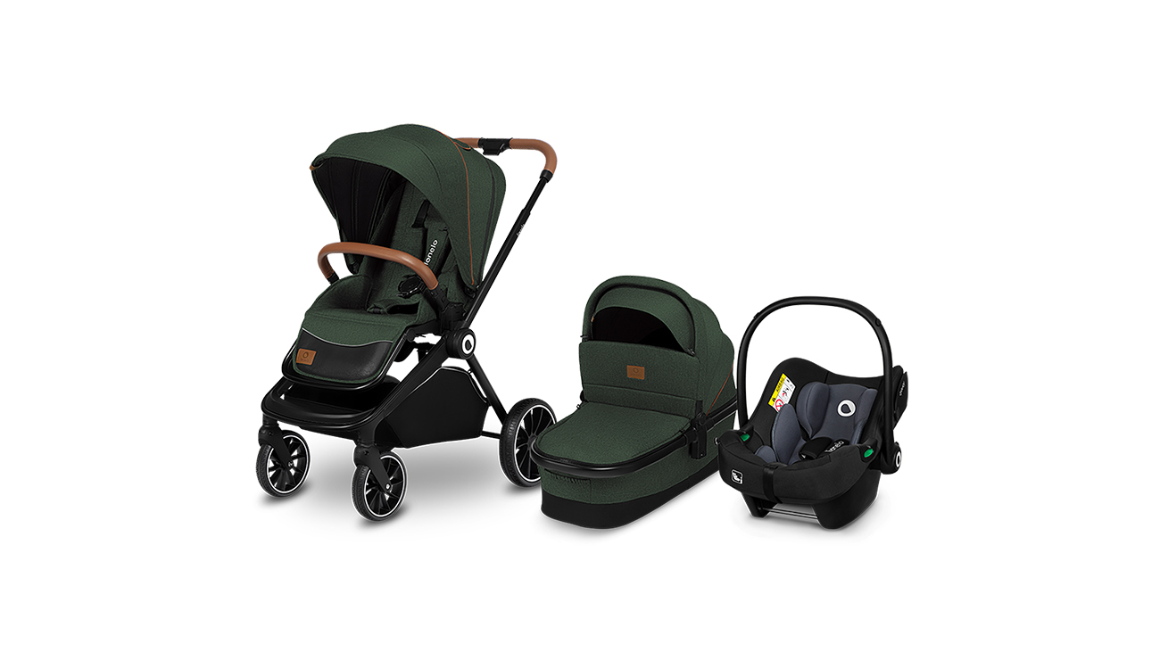 Multi-functional pram 3in1 Lionelo Mika with child safety seat Lionelo Astrid in the set